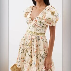 Agua Bendita Cream Mini Dress